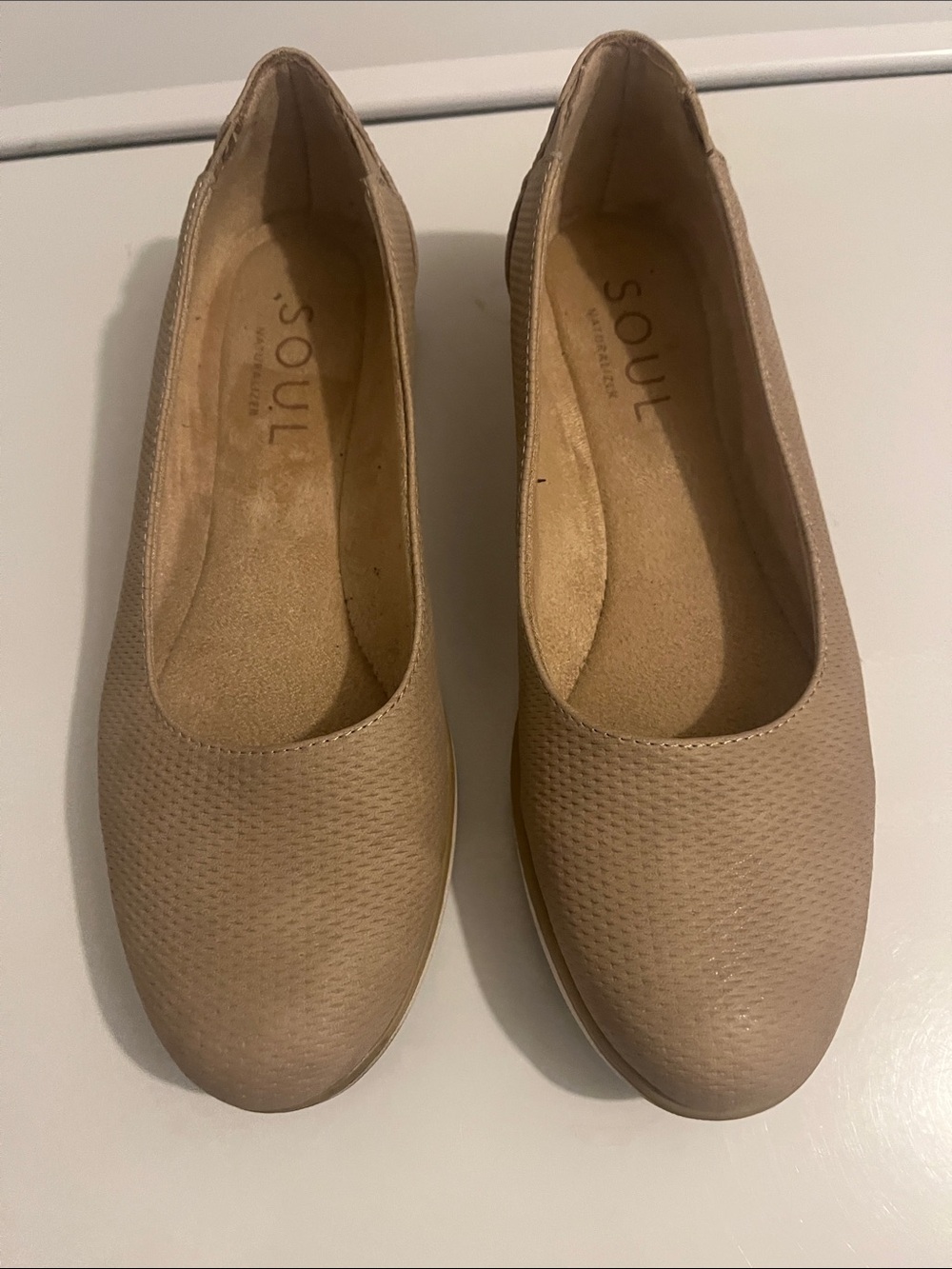 SOUL Naturalizer Nude Textured Ballet Flats